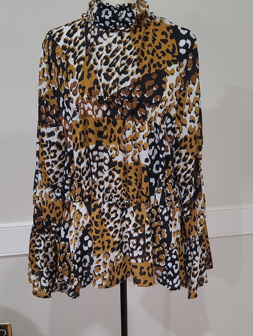 Love by Design Leopard & Cheeta Print Blouse - Size 2X